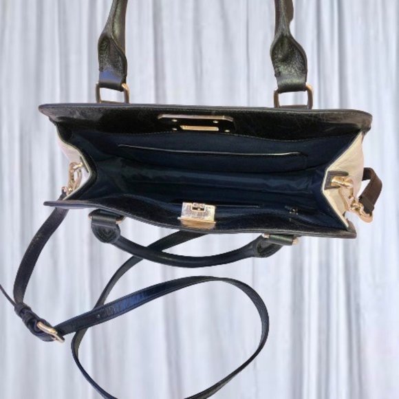 Cole Haan Leather Handbag Satchel Double Handles Detachable Crossbody St… - Picture 6 of 14